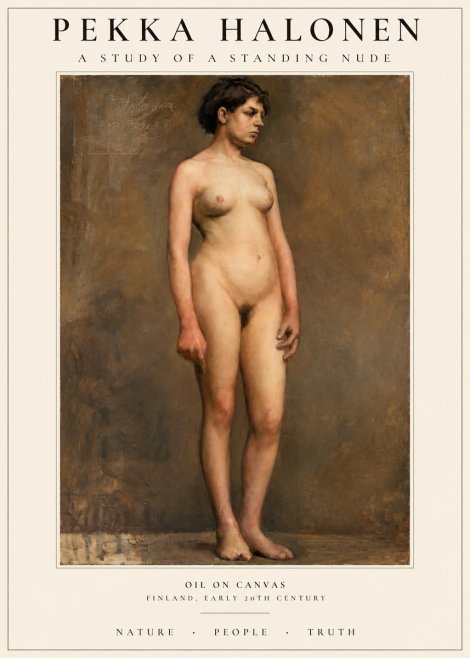 Pekka Halonen A Study of a Standing Nude No1 - Poszter