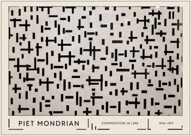 Piet Mondrian Composition in Line No1 - Poszter