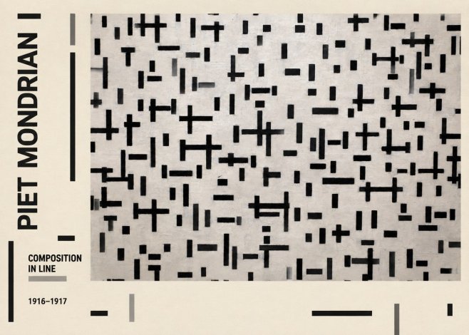 Piet Mondrian Composition in Line No2 - Poszter