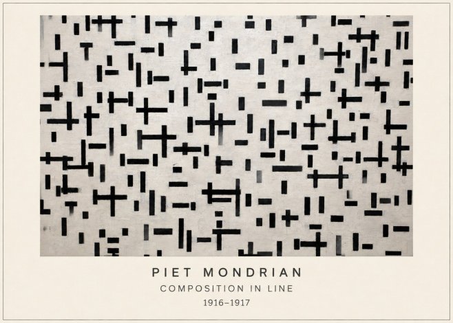 Piet Mondrian Composition in Line No4 - Poszter