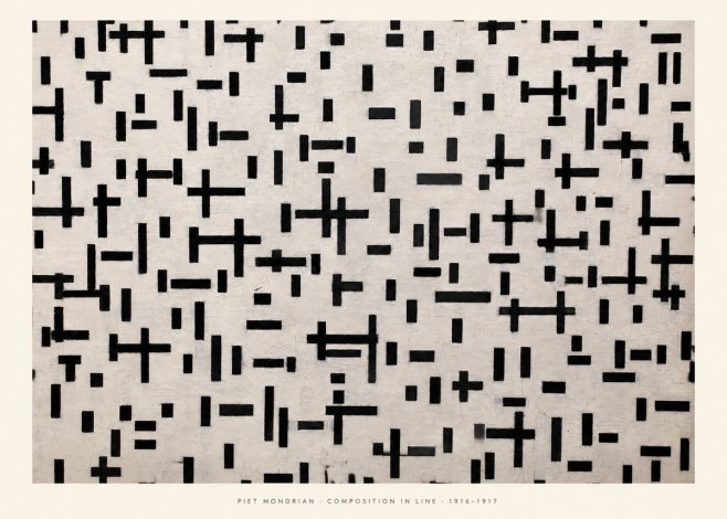 Piet Mondrian Composition in Line No5 - Poszter