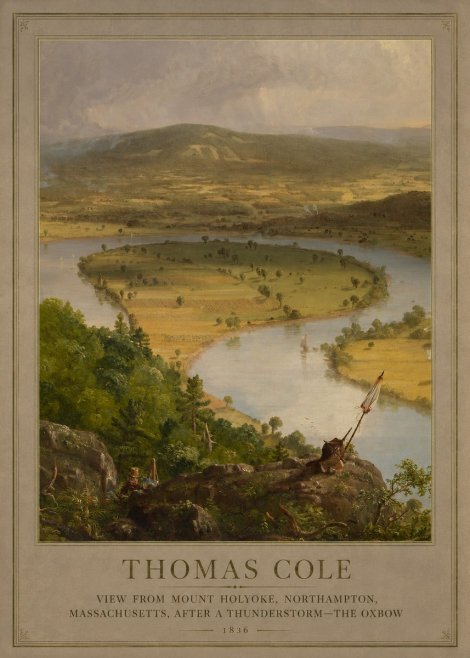 Thomas Cole View from Mount Holyoke, Northampton, Massachusetts, After a Thunderstorm—the Oxbow III No2 - Poszter
