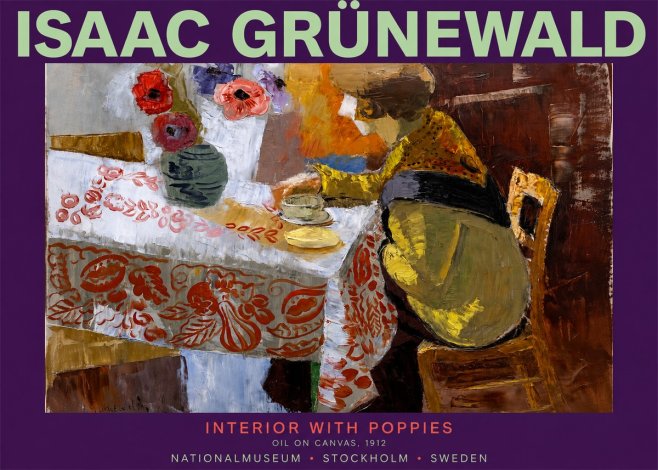 Isaac Grünewald Interior with Poppies No2 - Poszter