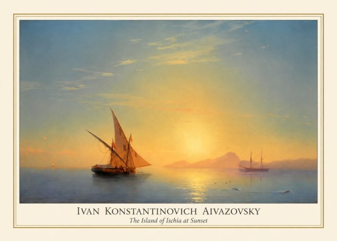 Ivan Konstantinovich Aivazovsky The Island of Ischia at Sunset No4 - Poszter