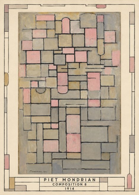 Piet Mondrian Composition 8 No3 - Poszter