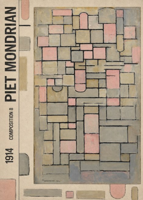 Piet Mondrian Composition 8 No5 - Poszter