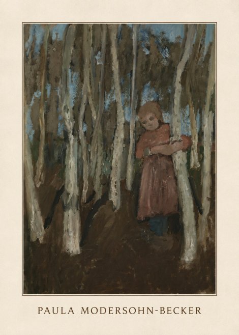 Paula Modersohn-Becker Girl in a Birch Forest No3 - Poszter