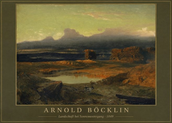 Arnold Böcklin Landschaft Bei Sonnenuntergang No1 - Poszter