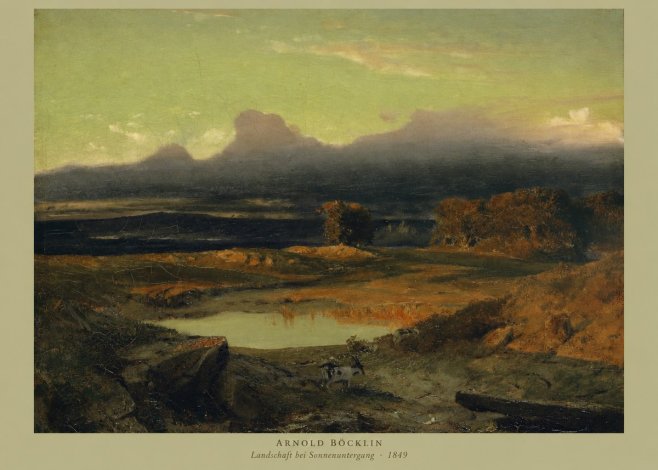 Arnold Böcklin Landschaft Bei Sonnenuntergang No2 - Poszter