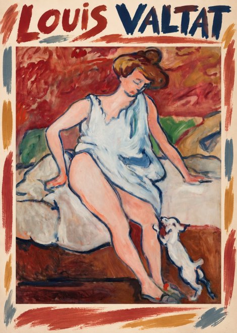 Louis Valtat Woman with a Dog No1 - Poszter