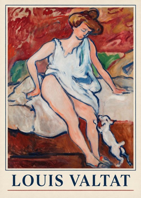 Louis Valtat Woman with a Dog No2 - Poszter