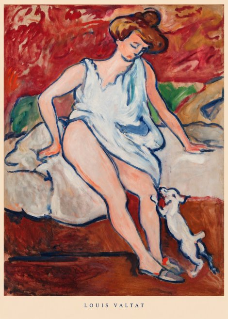 Louis Valtat Woman with a Dog No5 - Poszter