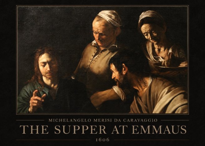 Michelangelo Merisi da Caravaggio The Supper at Emmaus I No1 - Poszter