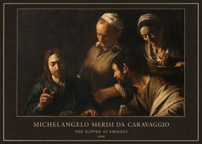 Michelangelo Merisi da Caravaggio The Supper at Emmaus I No4 - Poszter