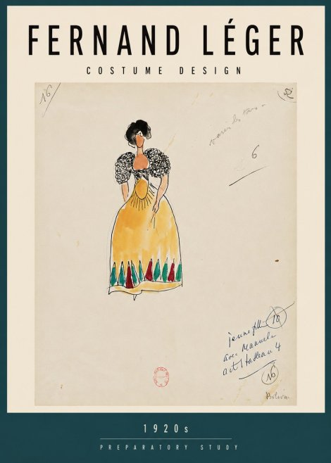 Fernand Léger Costume Design 1920S Preparatory Study No3 - Poszter