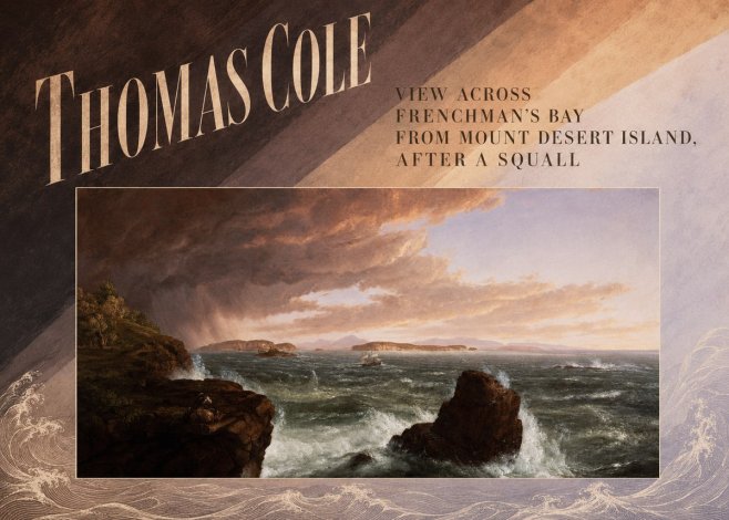 Thomas Cole View Across Frenchman's Bay from Mount Desert Island, After a Squall II No6 - Poszter