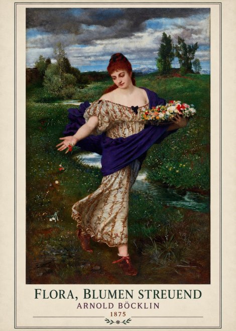 Arnold Böcklin Flora, Blumen Streuend II No1 - Poszter