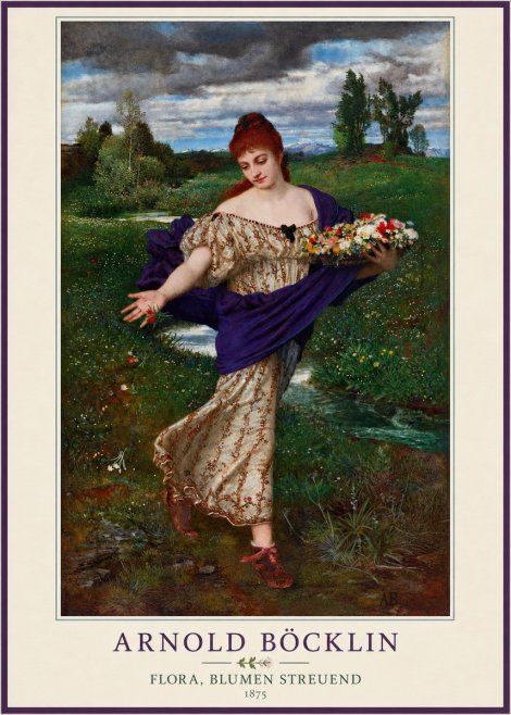 Arnold Böcklin Flora, Blumen Streuend II No4 - Poszter