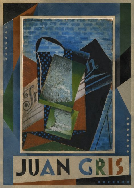 Juan Gris Still Life with Fruit Bowl and Bottle No1 - Poszter