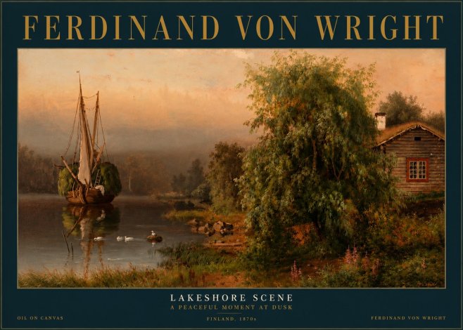 Ferdinand von Wright Lakeshore Scene No3 - Poszter