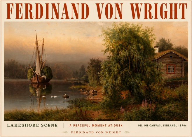 Ferdinand von Wright Lakeshore Scene No4 - Poszter