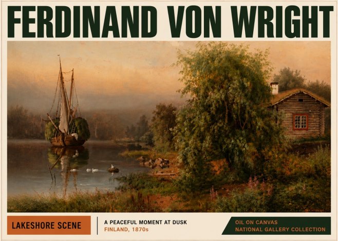 Ferdinand von Wright Lakeshore Scene No5 - Poszter