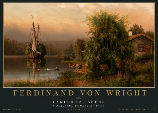 Ferdinand von Wright Lakeshore Scene No6 - Poszter