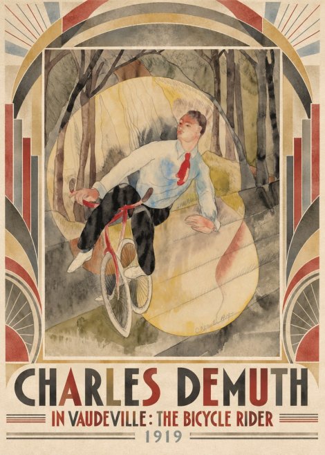Charles Demuth In Vaudeville: the Bicycle Rider No5 - Poszter