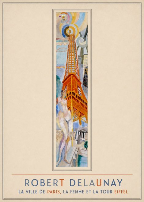 Robert Delaunay La Ville De Paris, La Femme Et La Tour Eiffel No4 - Poszter