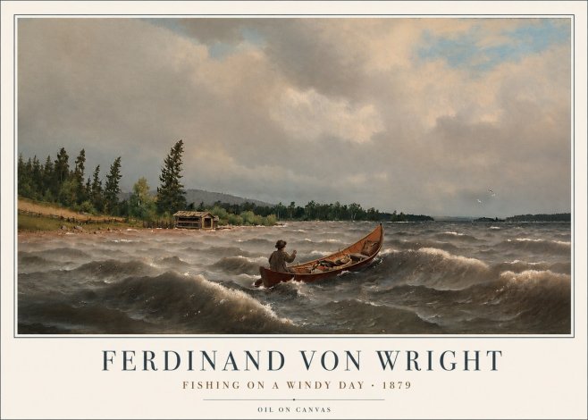 Ferdinand von Wright Fishing on a Windy Day No3 - Poszter