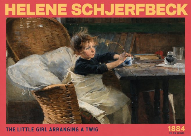 Helene Schjerfbeck The Little Girl Arranging a Twig No2 - Poszter