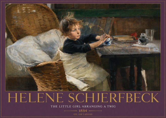 Helene Schjerfbeck The Little Girl Arranging a Twig No4 - Poszter