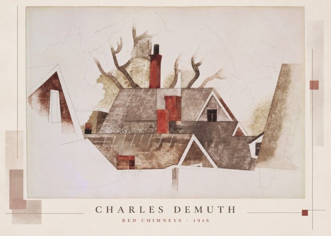 Charles Demuth Red Chimneys No5 - Poszter