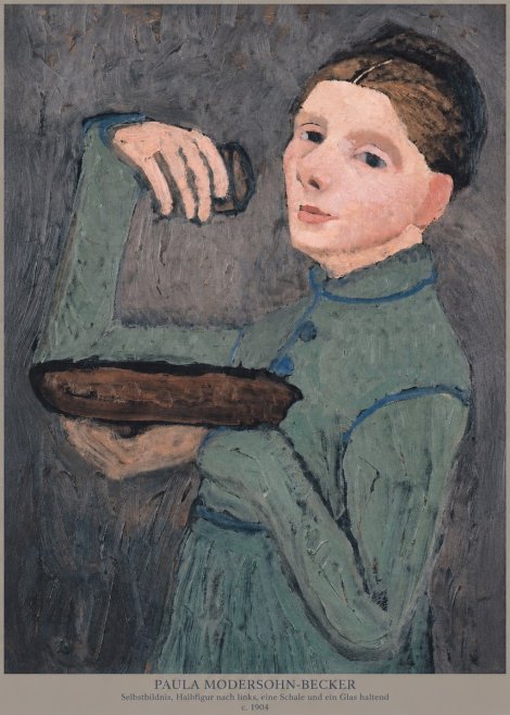 Paula Modersohn-Becker Selbstbildnis, Halbfigur Nach Links, Eine Schale Und Ein Glas Haltend No6 - Poszter
