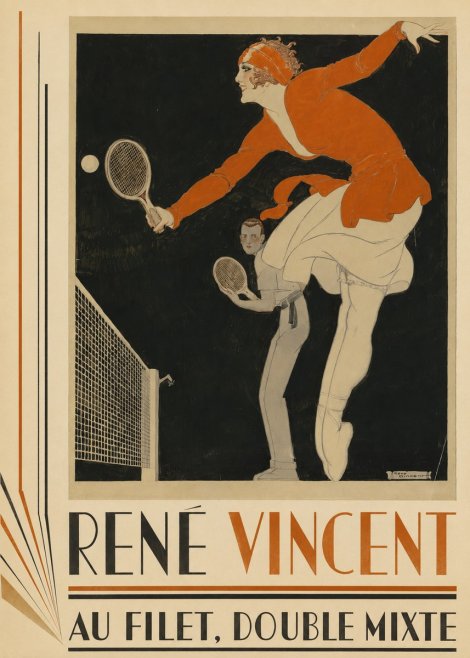 René Vincent Au Filet, Double Mixte No4 - Poszter