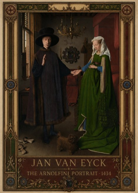 Jan van Eyck The Arnolfini Portrait VII No1 - Poszter