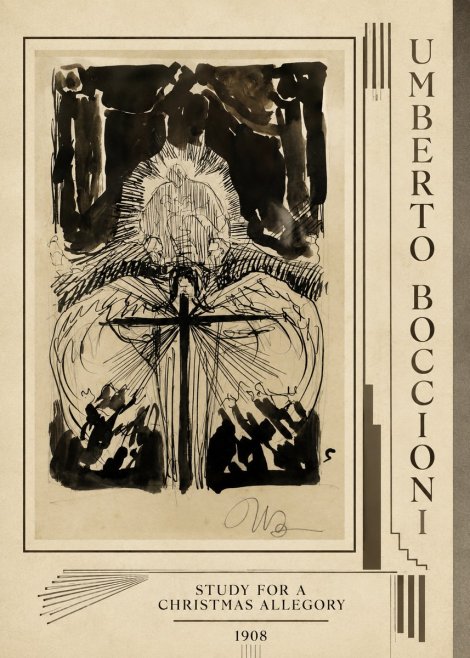 Umberto Boccioni Study for a Christmas Allegory No4 - Poszter