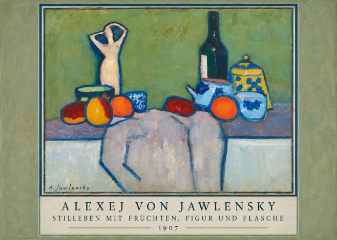 Alexej von Jawlensky Stilleben Mit Früchten, Figur Und Flasche 1907 No3 - Poszter