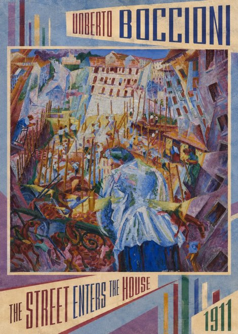 Umberto Boccioni The Street Enters the House No2 - Poszter
