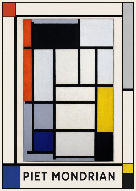 Piet Mondrian Composition with Red, Blue and Yellow No1 - Poszter