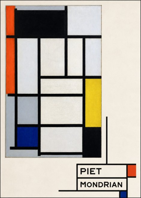Piet Mondrian Composition with Red, Blue and Yellow No4 - Poszter