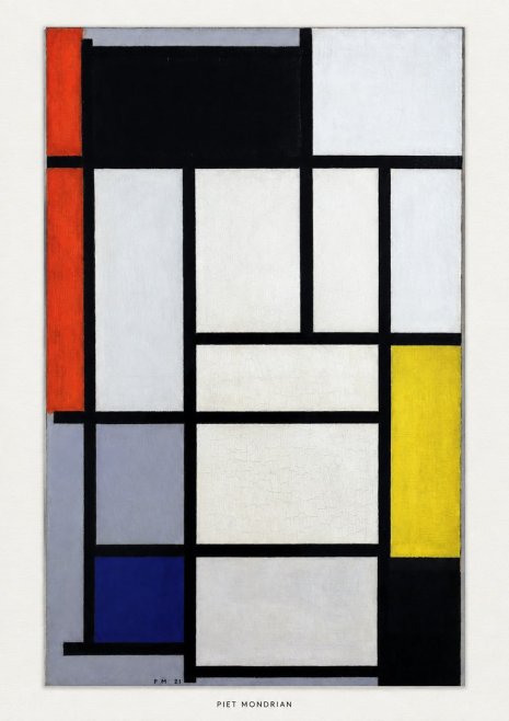 Piet Mondrian Composition with Red, Blue and Yellow No5 - Poszter