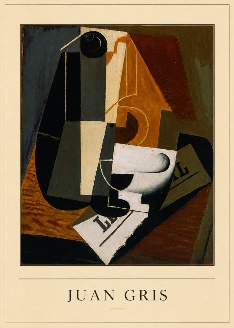 Juan Gris Glass and Bottle No4 - Poszter