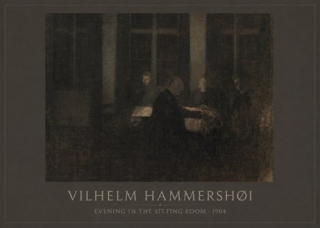 Vilhelm Hammershøi Evening in the Sitting Room No1 - Poszter