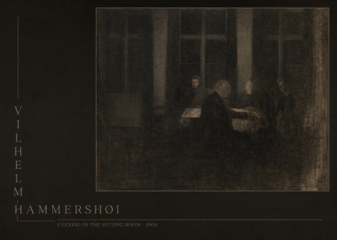 Vilhelm Hammershøi Evening in the Sitting Room No6 - Poszter
