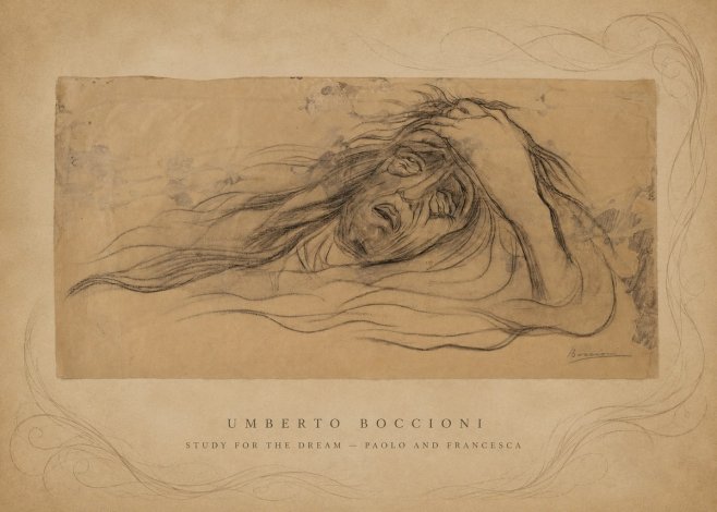 Umberto Boccioni Study for the Dream — Paolo and Francesca No5 - Poszter