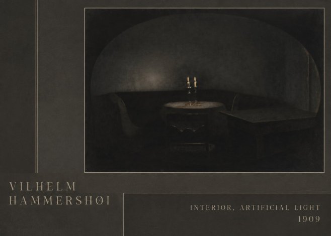 Vilhelm Hammershøi Interior, Artificial Light No2 - Poszter