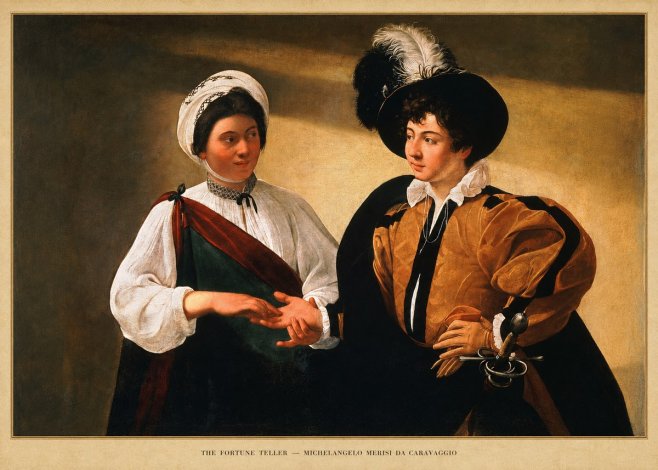 Michelangelo Merisi da Caravaggio The Fortune Teller III No5 - Poszter