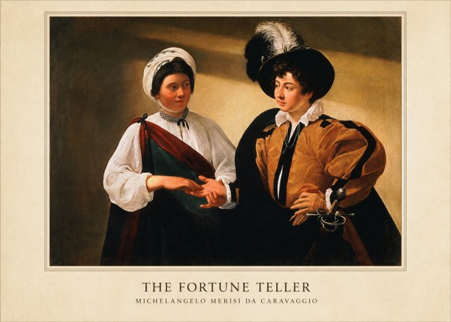 Michelangelo Merisi da Caravaggio The Fortune Teller III No6 - Poszter