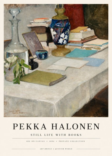 Pekka Halonen Still Life with Books No1 - Poszter
